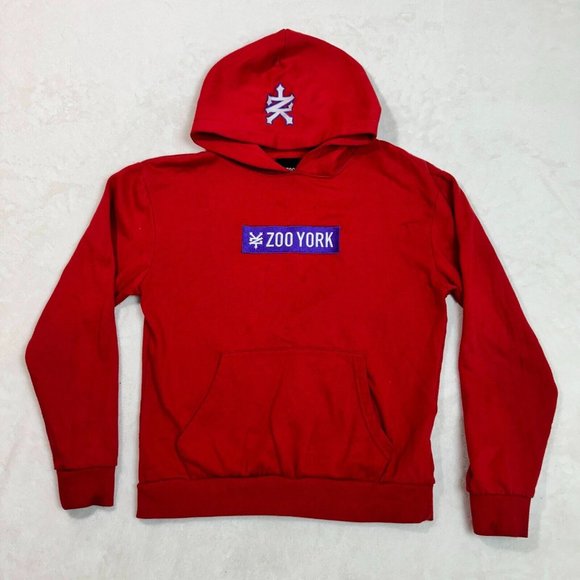 Zoo York Men's M Hoodie Red Sweatshirt Y2K Skateboard Streetwear - Picture 1 of 12